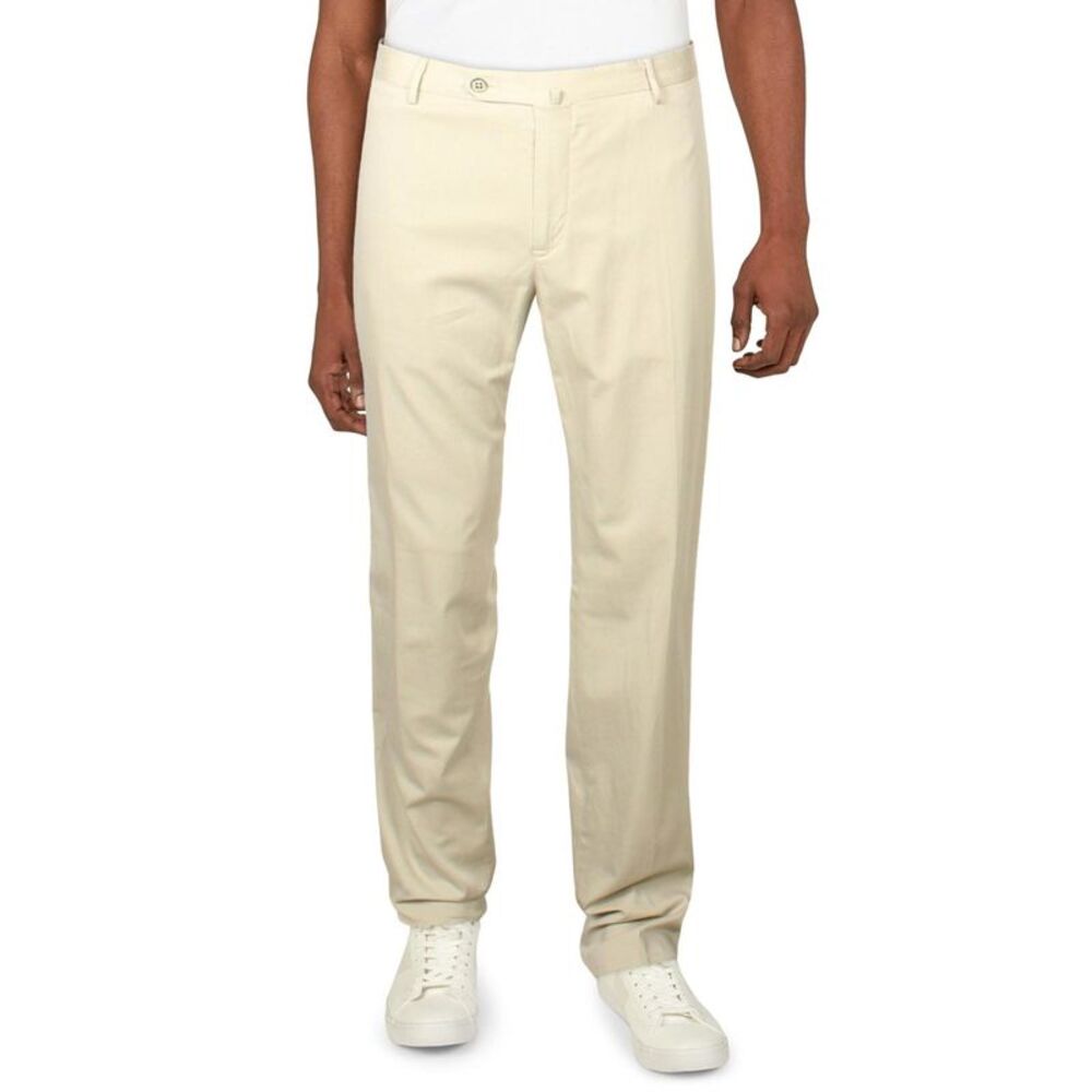 TORIN OPIFICIO Mens Beige Flat Front, Stretch, Stretch Chino Pants 54